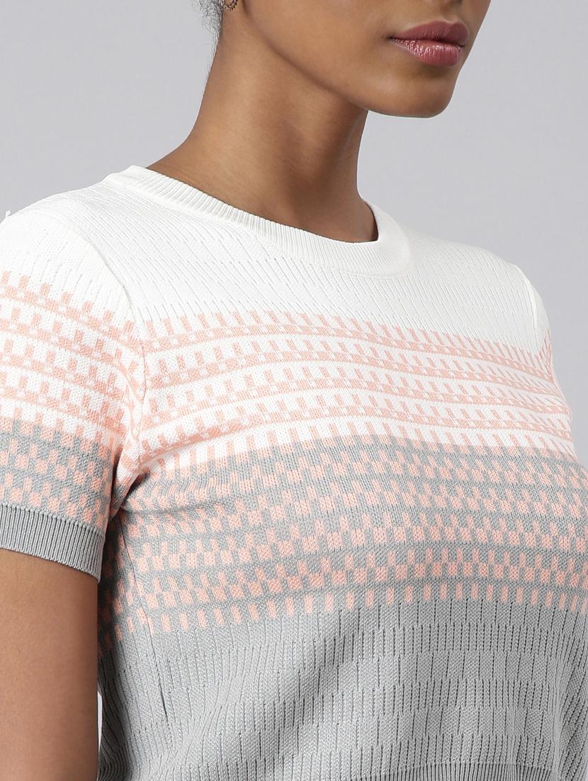 women printed round neck crop top - 20928948 - Standard Image - 6