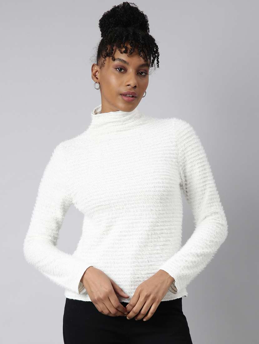 women self designed mock neck pullover
