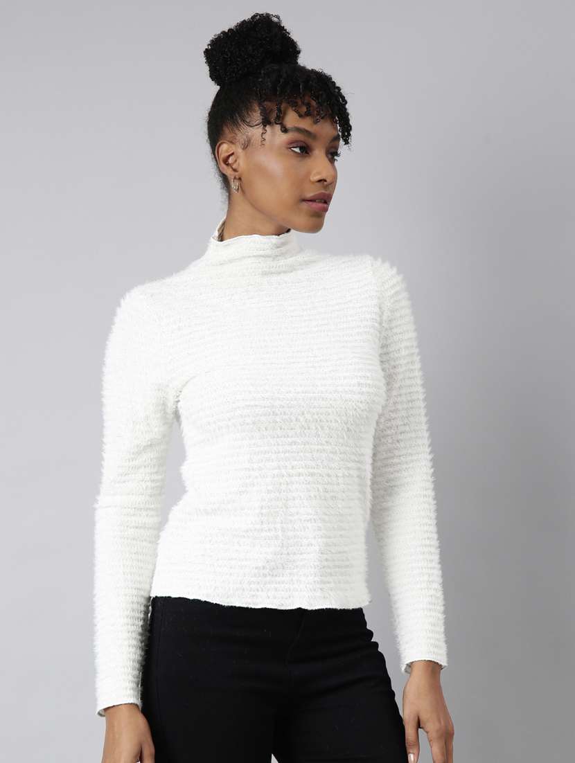 women self designed mock neck pullover - 20928993 -  Standard Image - 1