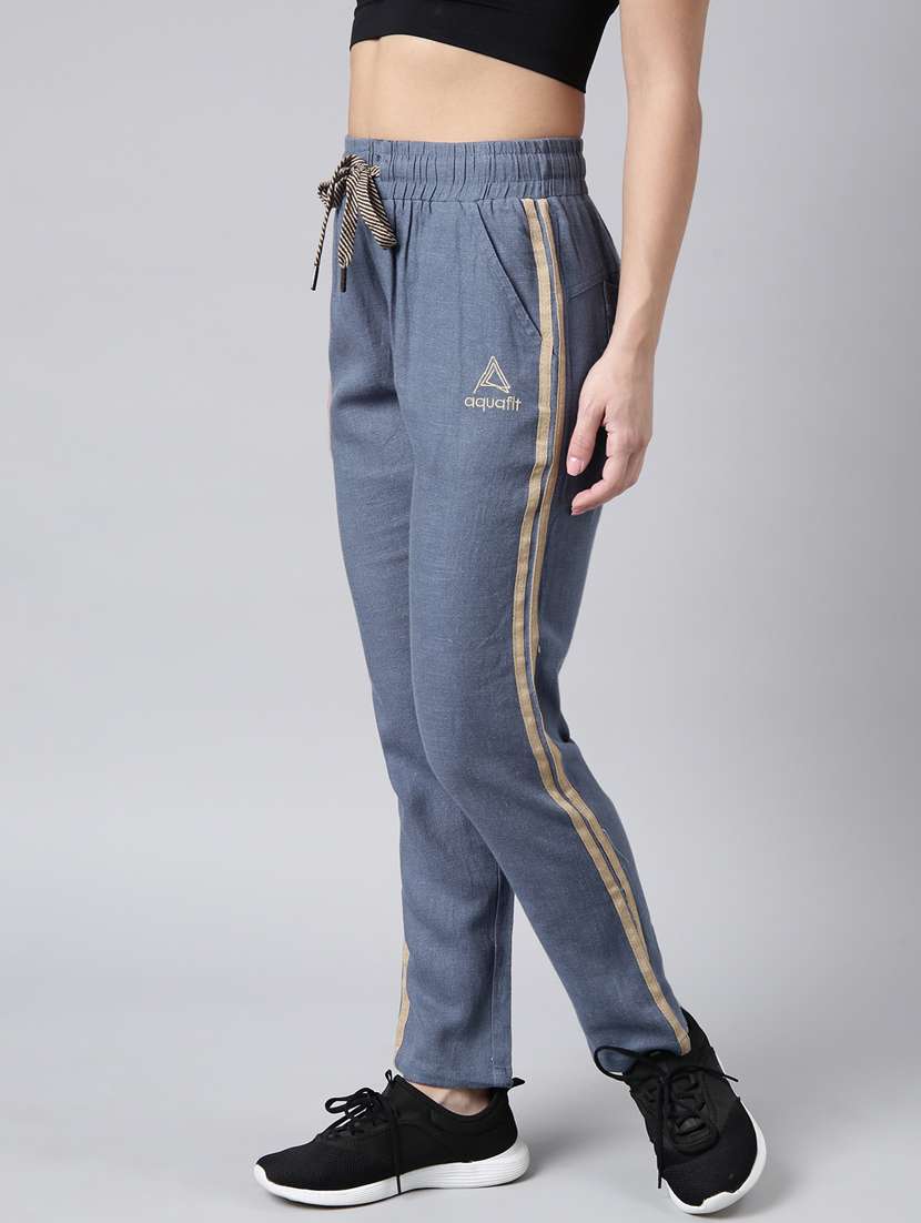 teal cotton blend track pant - 20929034 -  Standard Image - 1