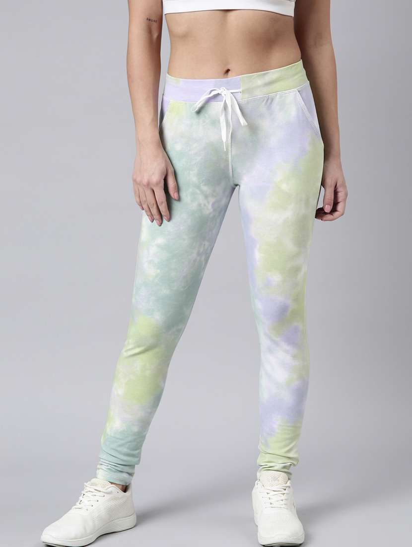 multicolored cotton blend track pant