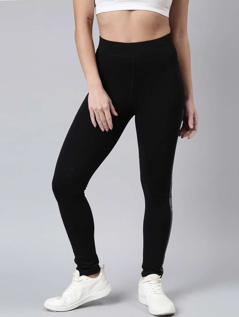 black cotton blend track pant