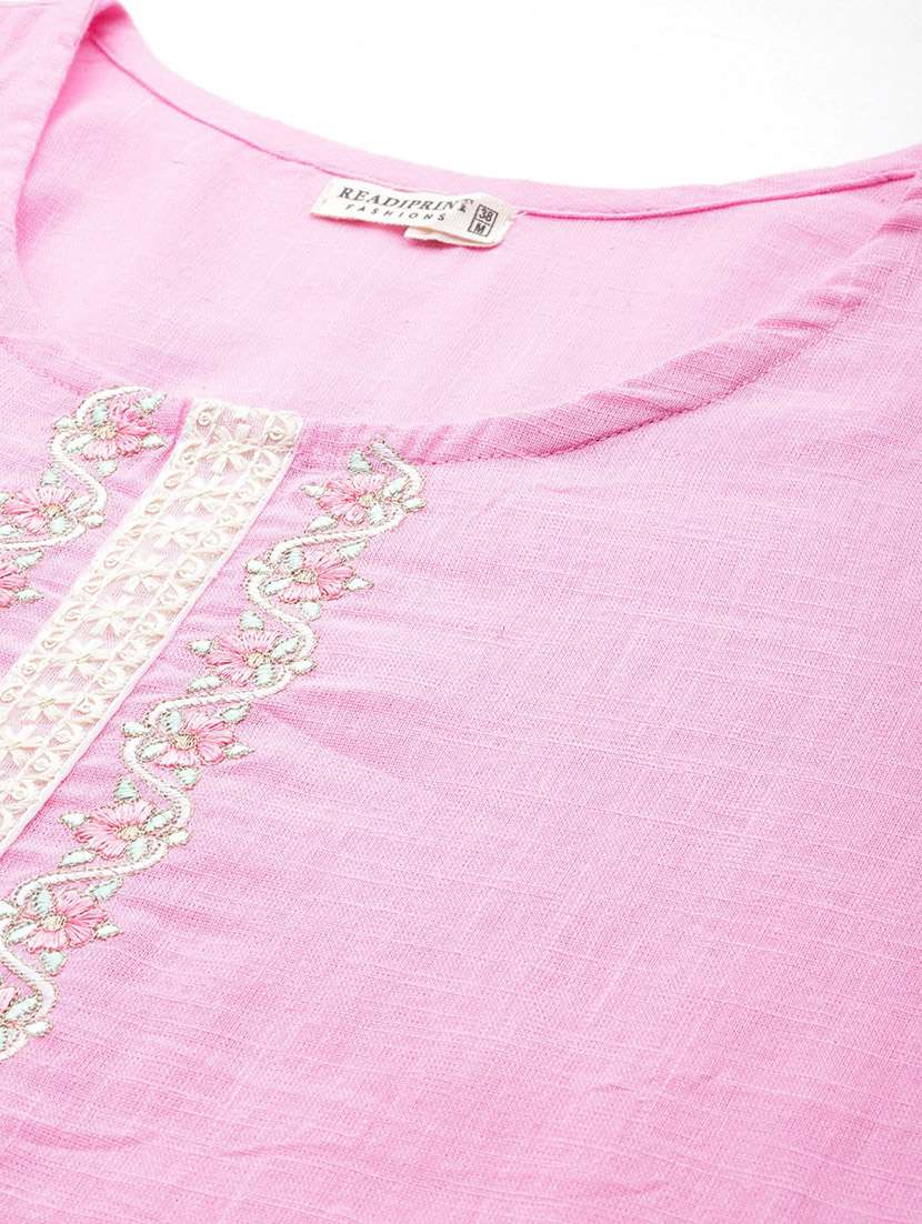 women three quarter sleeve kurta pant set - 20929103 -  Standard Image - 4