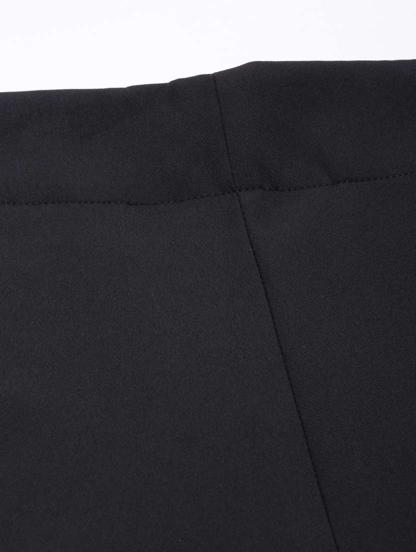 black cotton blend trousers - 20929159 -  Standard Image - 6