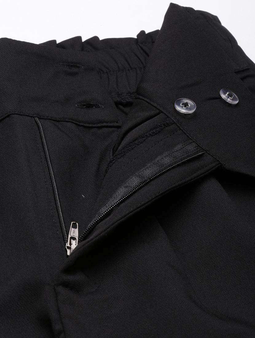 black cotton blend pleated trousers - 20929176 - Standard Image - 6