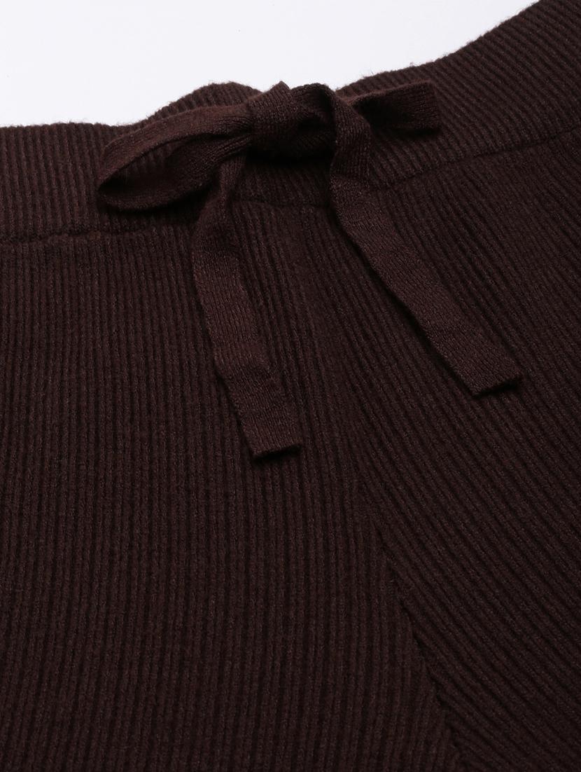 coffee brown acrylic flat front trousers - 20929180 - Standard Image - 6