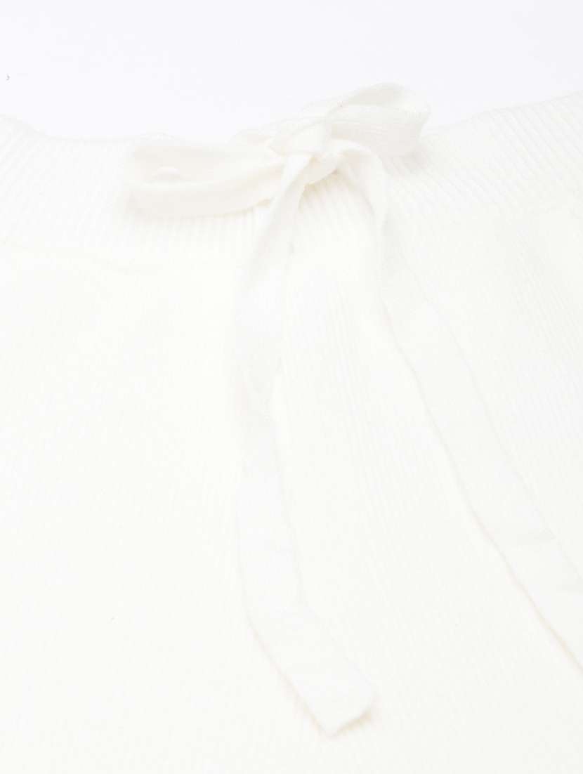 cream acrylic flat front trousers - 20929181 -  Standard Image - 6