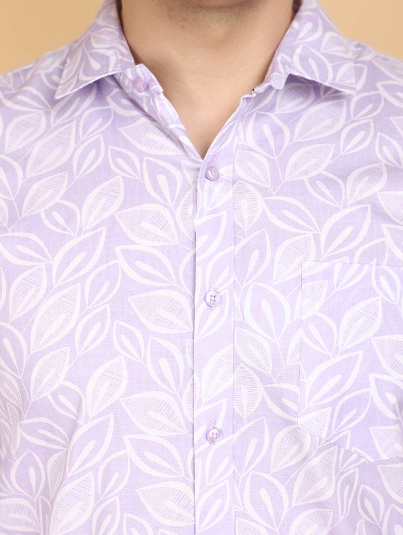 purple cotton casual shirt - 20929231 -  Standard Image - 4