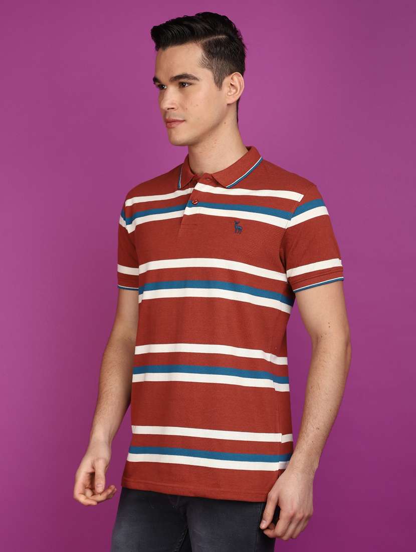men polo neck striped t-shirt - 20929234 -  Standard Image - 1