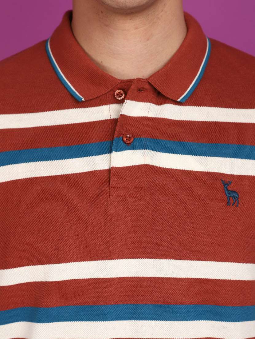 men polo neck striped t-shirt - 20929234 -  Standard Image - 4