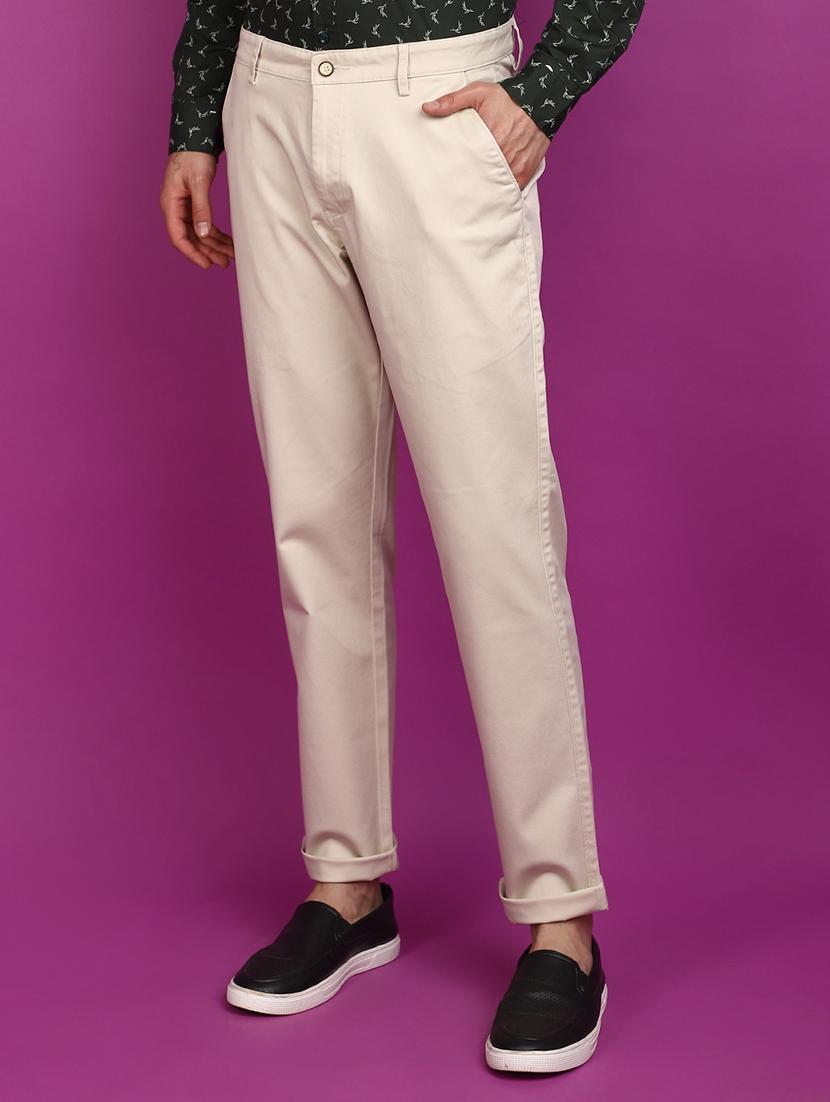 cream cotton chinos casual trousers - 20929294 -  Standard Image - 1