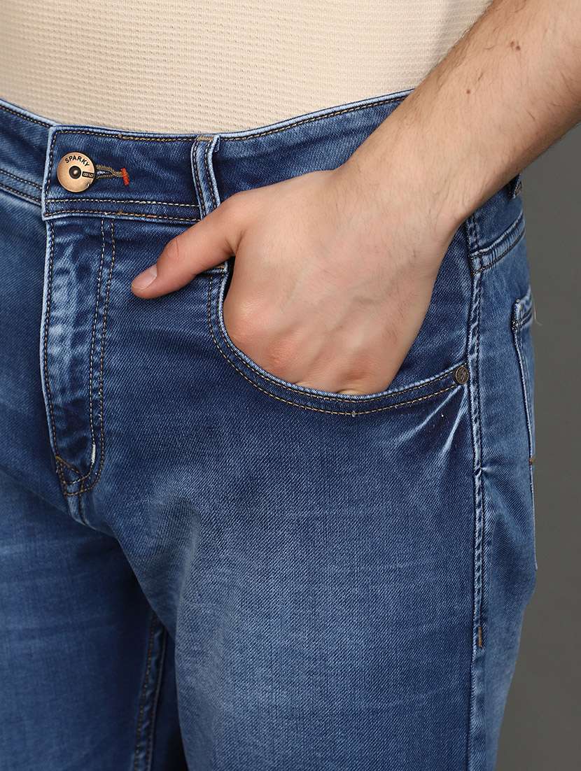 men mid rise washed denim jeans - 20929330 -  Standard Image - 4