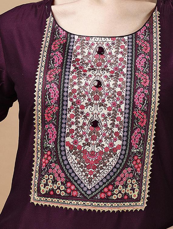 women three quarter sleeve kurta pant with dupatta set - 20929895 - Standard Image - 4