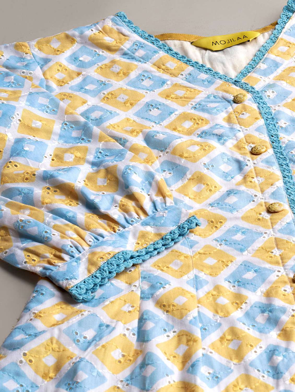 white self design printed detailed regular shirt style top - 20929930 -  Standard Image - 4