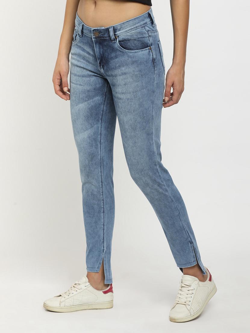 slid blue slim fit denim jeans - 20929988 - Standard Image - 1