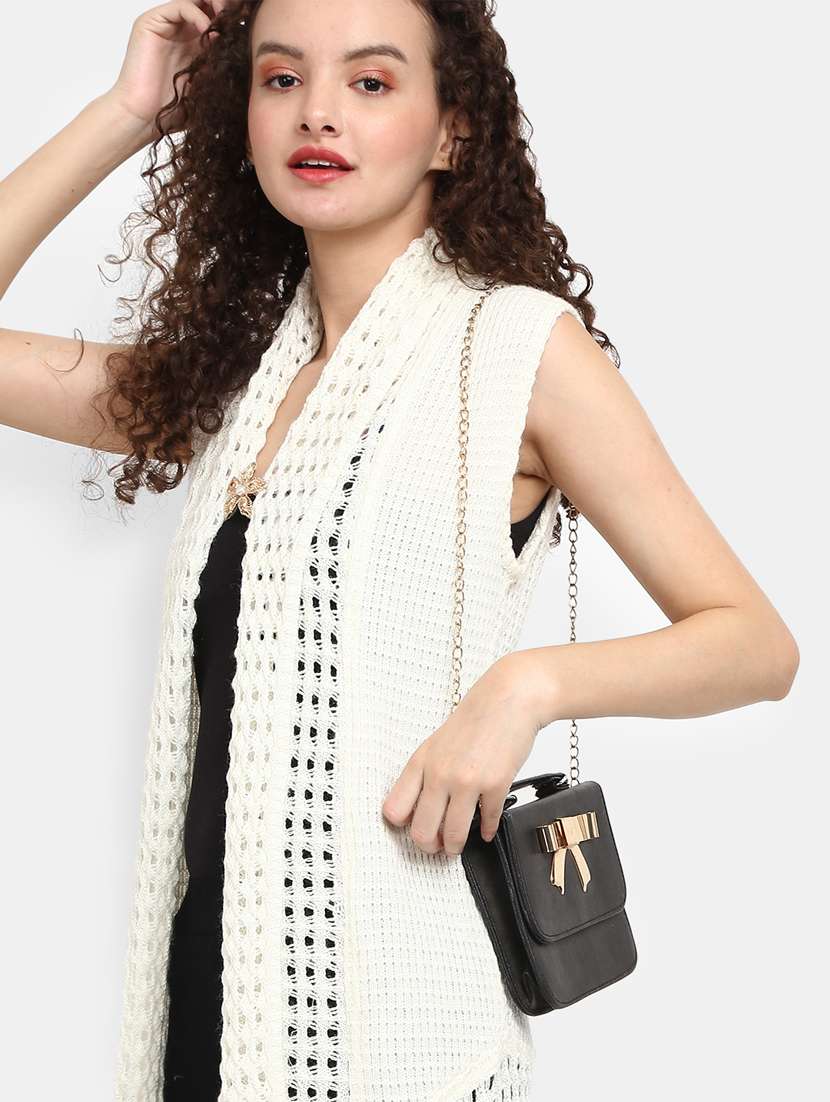 Women Self-designed Sleeveless Cardigan - 20930001 -  Standard Image - 4