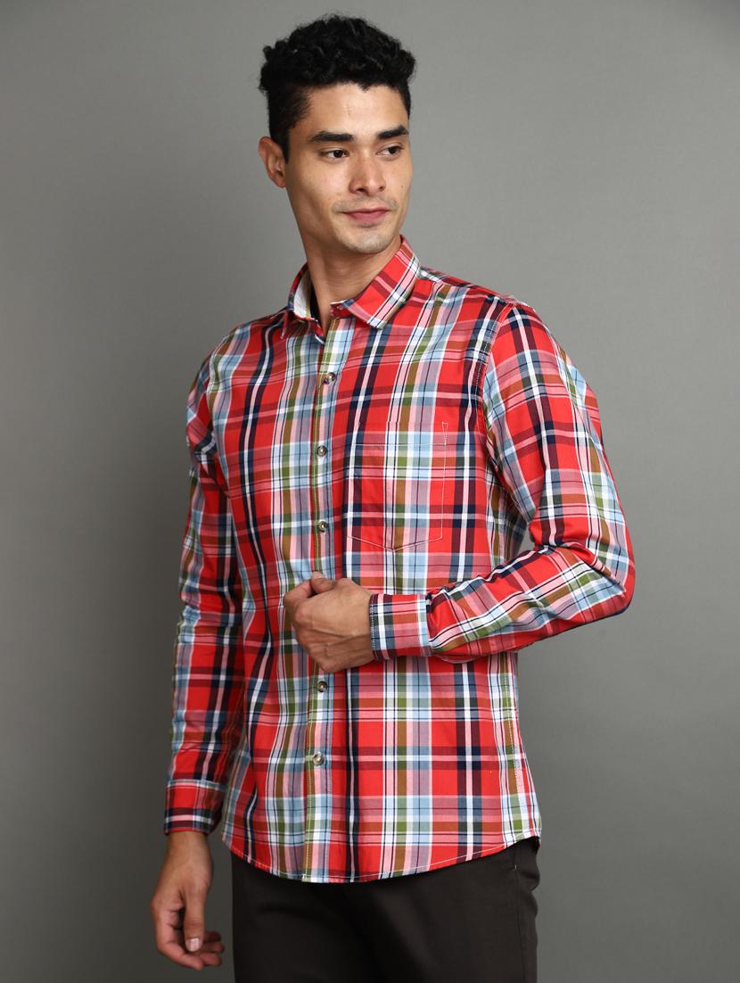 red cotton casual shirt - 20930102 -  Standard Image - 1