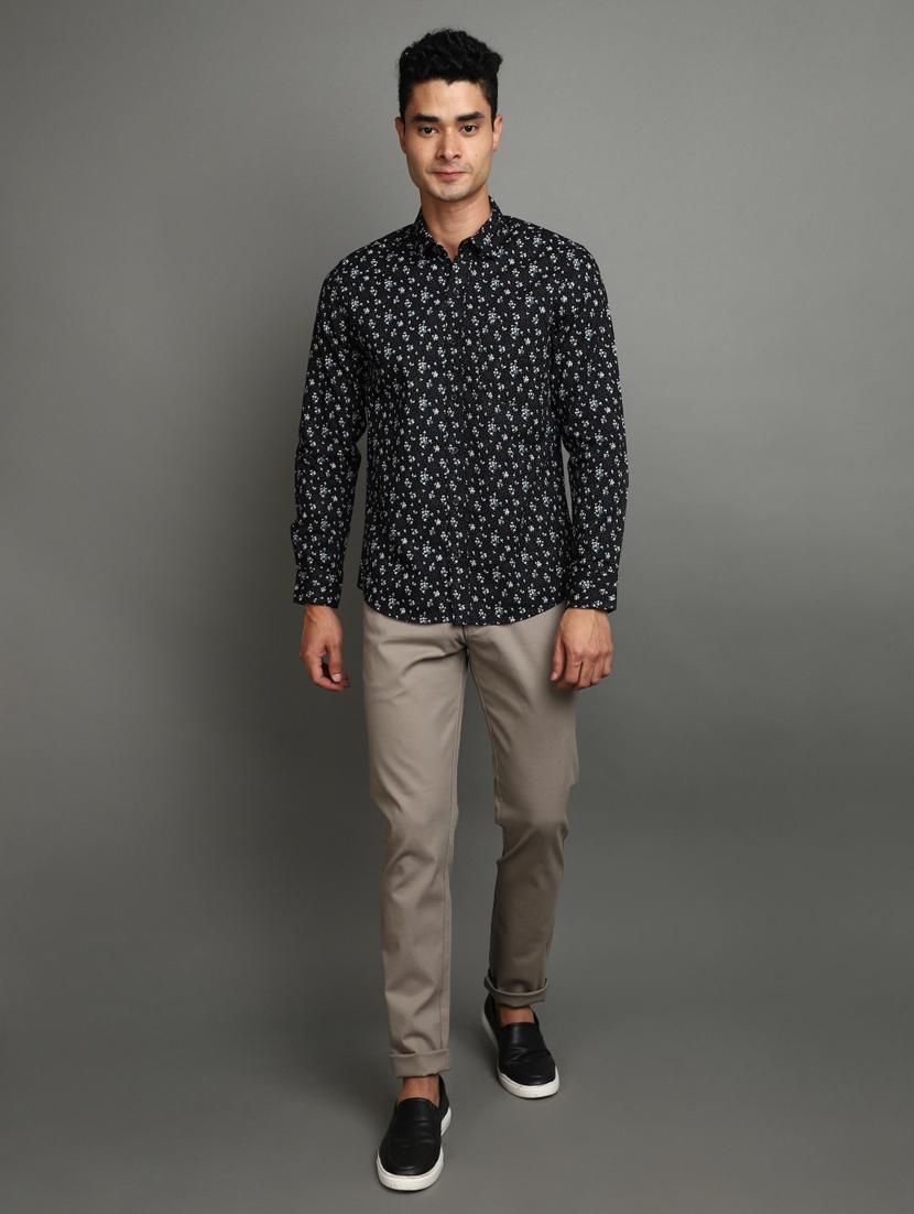 black cotton casual shirt - 20930104 - Standard Image - 4