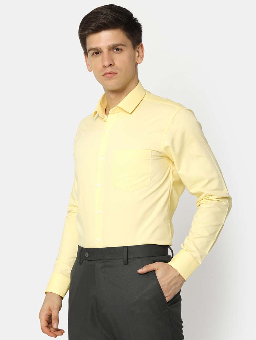 yellow cotton formal shirt - 20930210 -  Standard Image - 1