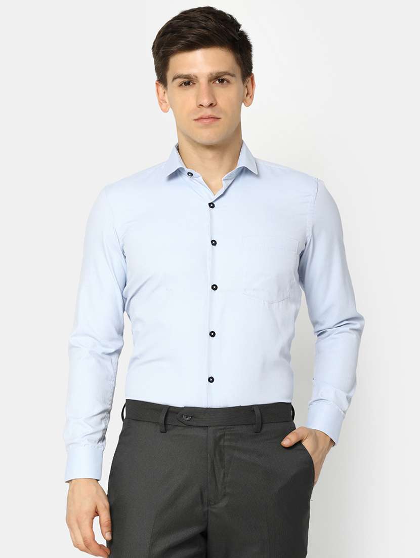 blue cotton formal shirt