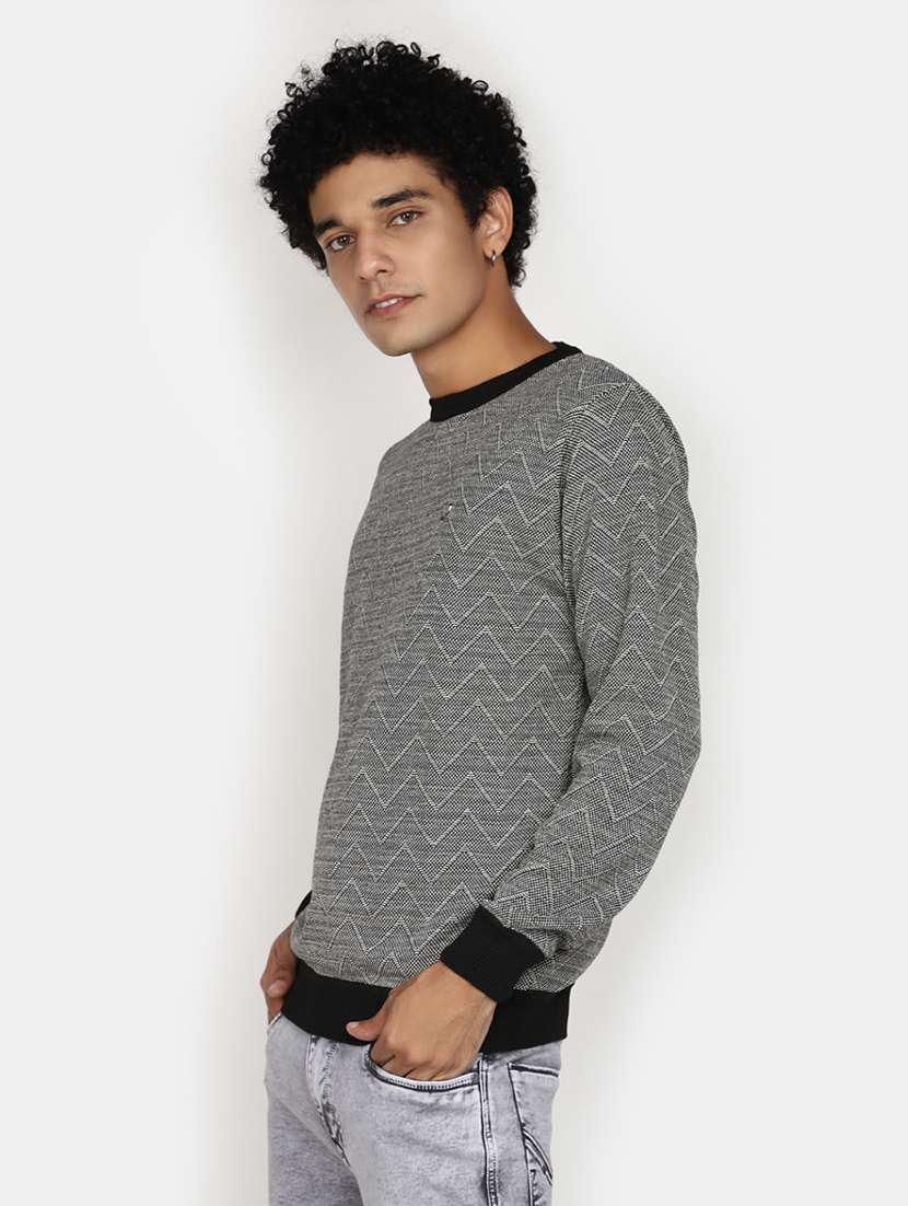 grey self design wool pullover - 20930249 -  Standard Image - 1