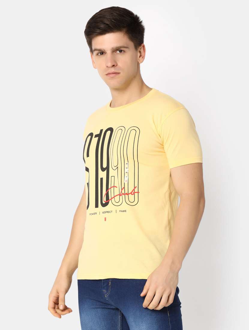 men round neck front print t-shirt - 20930282 -  Standard Image - 1