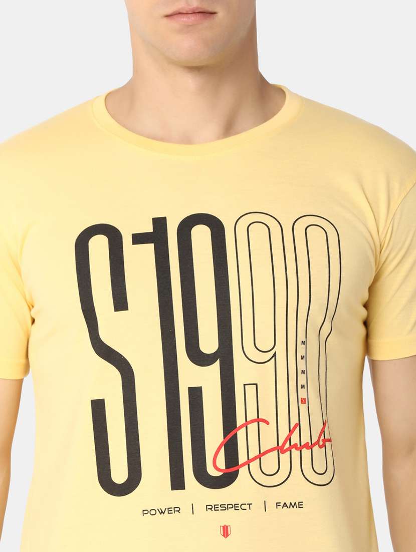 men round neck front print t-shirt - 20930282 -  Standard Image - 4