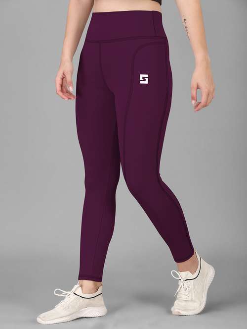 women solid ankle length tight - 20930318 - Standard Image - 0