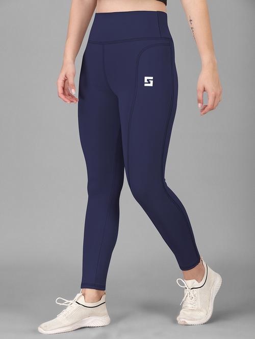 women solid ankle length tight - 20930339 -  Standard Image - 0