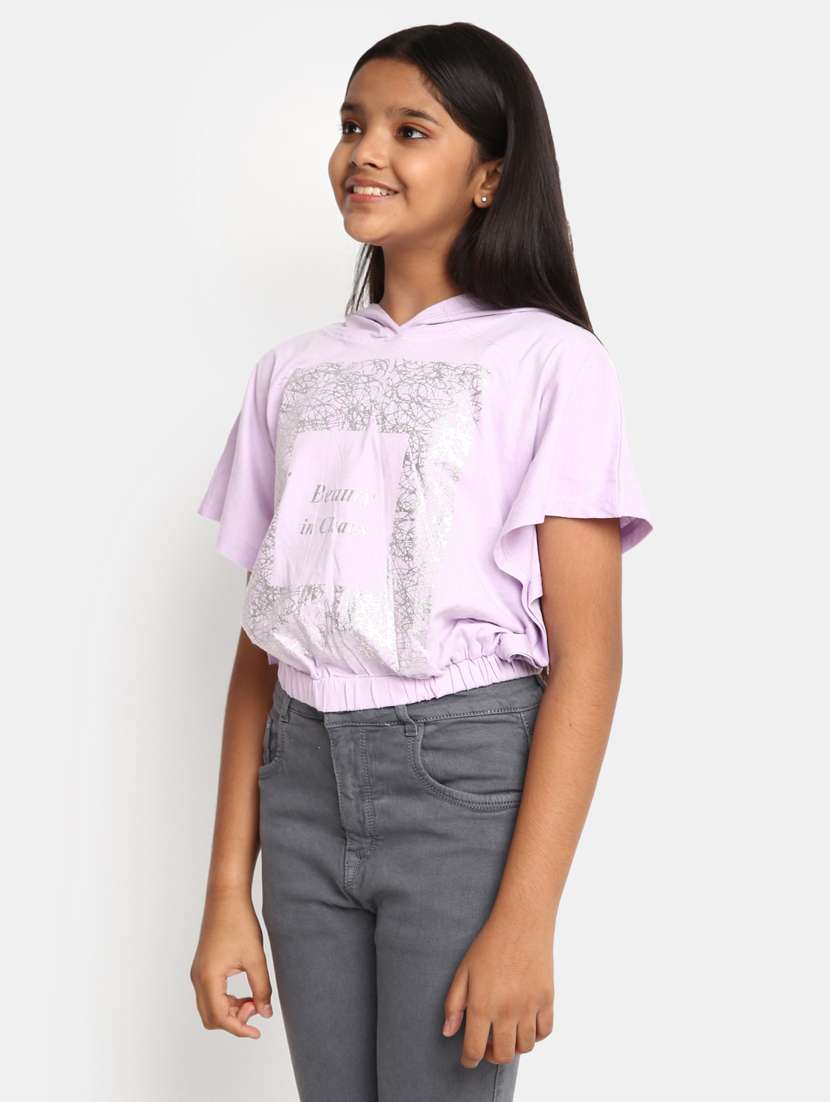 girls graphic printed round neck regular tee - 20930428 -  Standard Image - 1