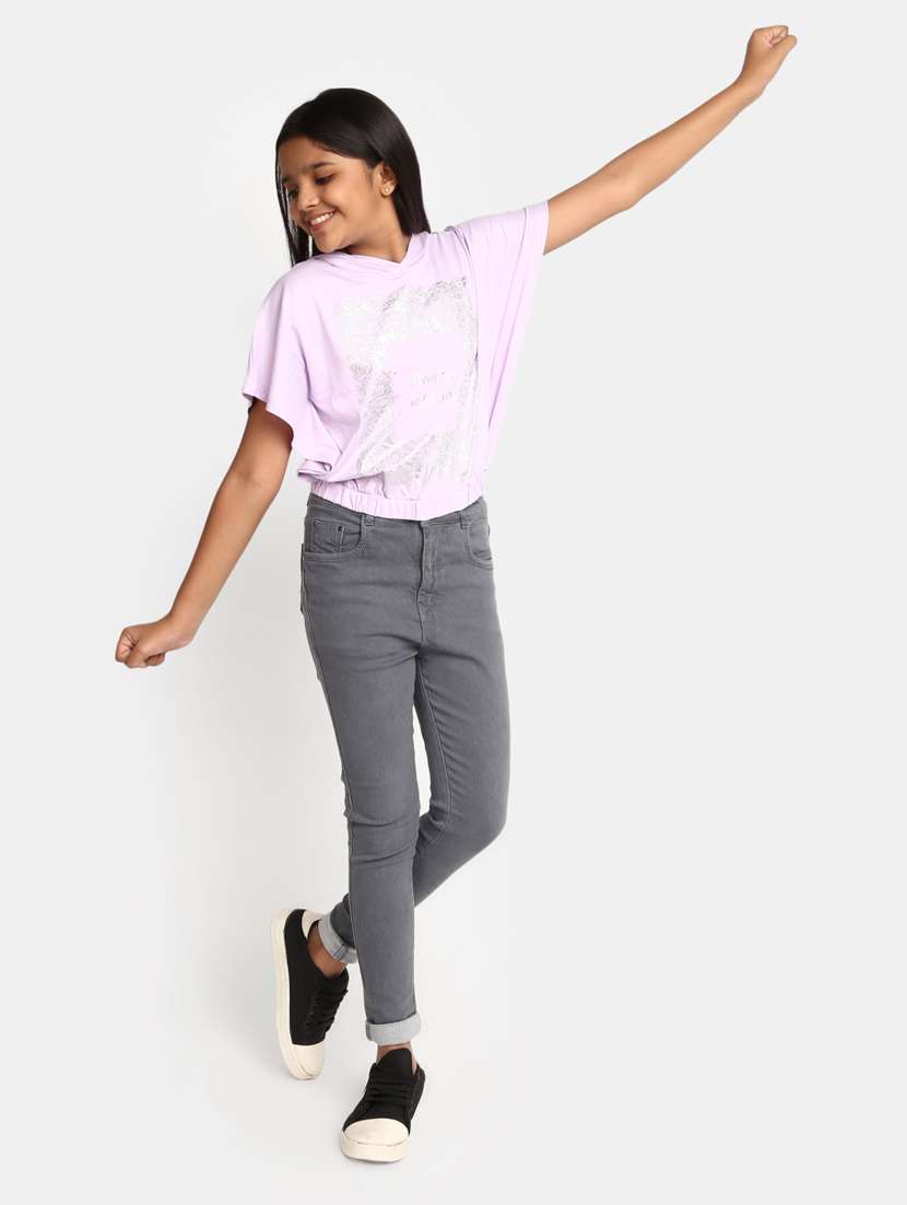 girls graphic printed round neck regular tee - 20930428 -  Standard Image - 4