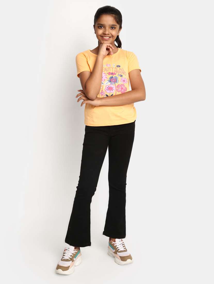 girls graphic printed round neck regular tee - 20930438 -  Standard Image - 4