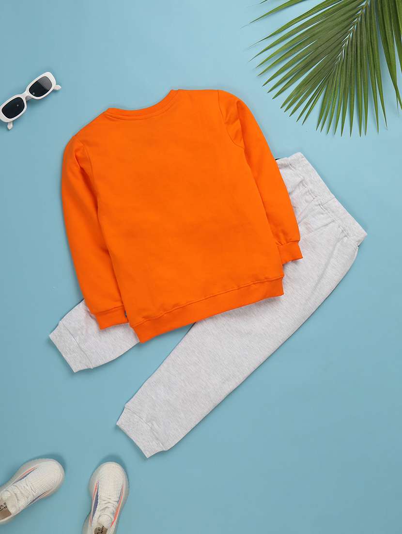 boys round neck typographic full length set - 20930482 -  Standard Image - 1