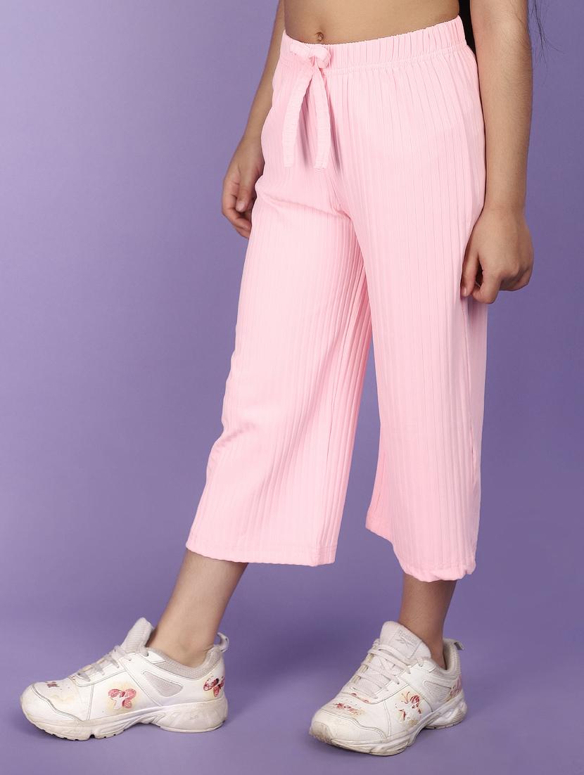 kids solid pink casual wide leg trouser - 20930647 - Standard Image - 1