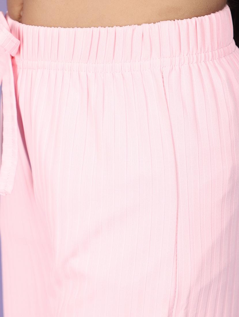 kids solid pink casual wide leg trouser - 20930647 - Standard Image - 4