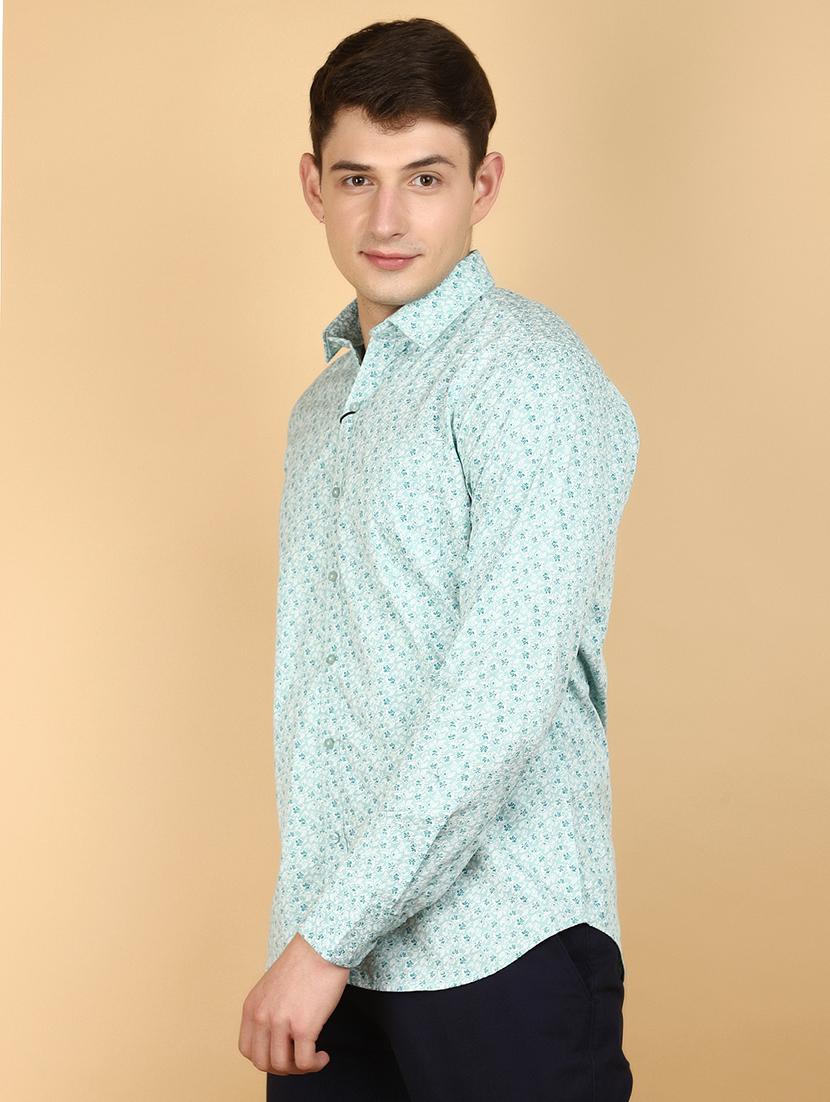 green cotton casual shirt - 20930698 - Standard Image - 1