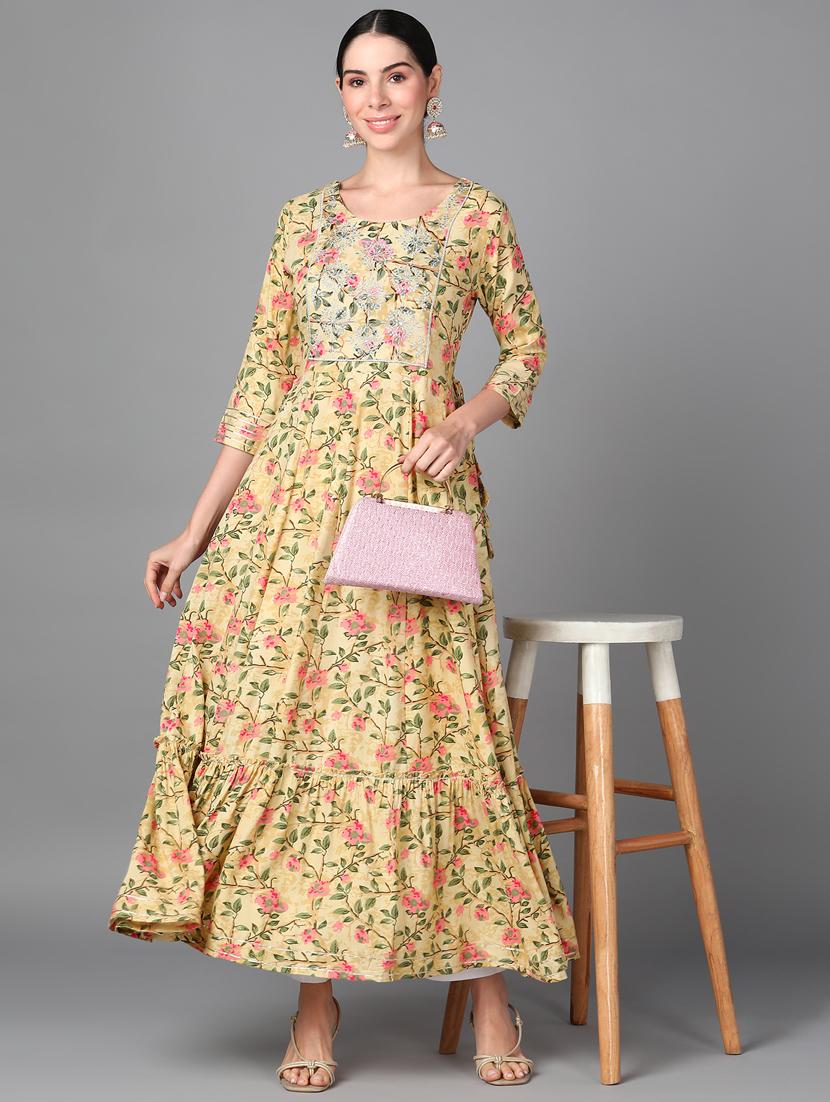 women floral printed tiered kurta - 20931295 -  Zoom Image - 0