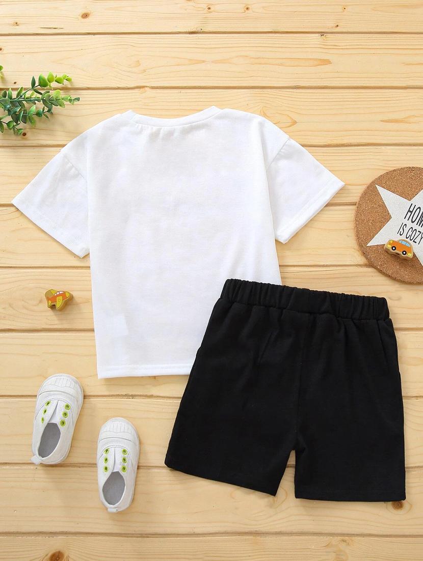 kids front print cotton shorts twin sets - 20932048 - Standard Image - 1