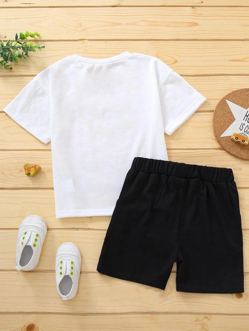 kids front print cotton shorts twin sets - 20932049 - Standard Image - 1