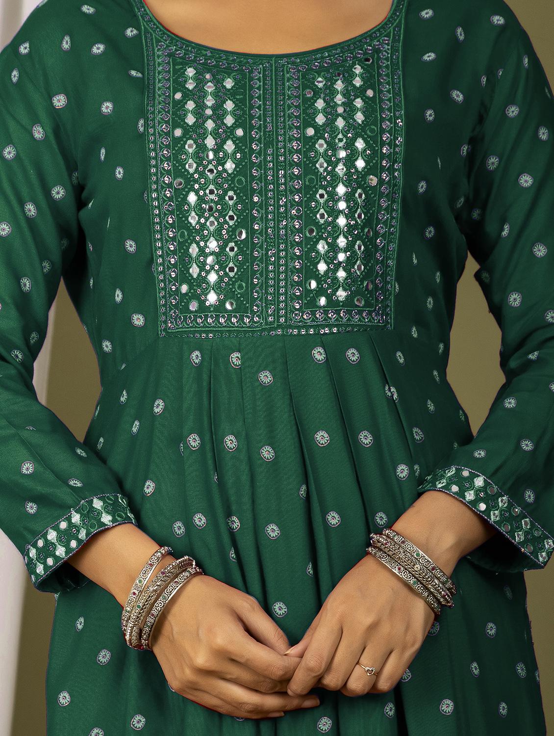 embroidered a-line kurta - 20932726 - Standard Image - 4