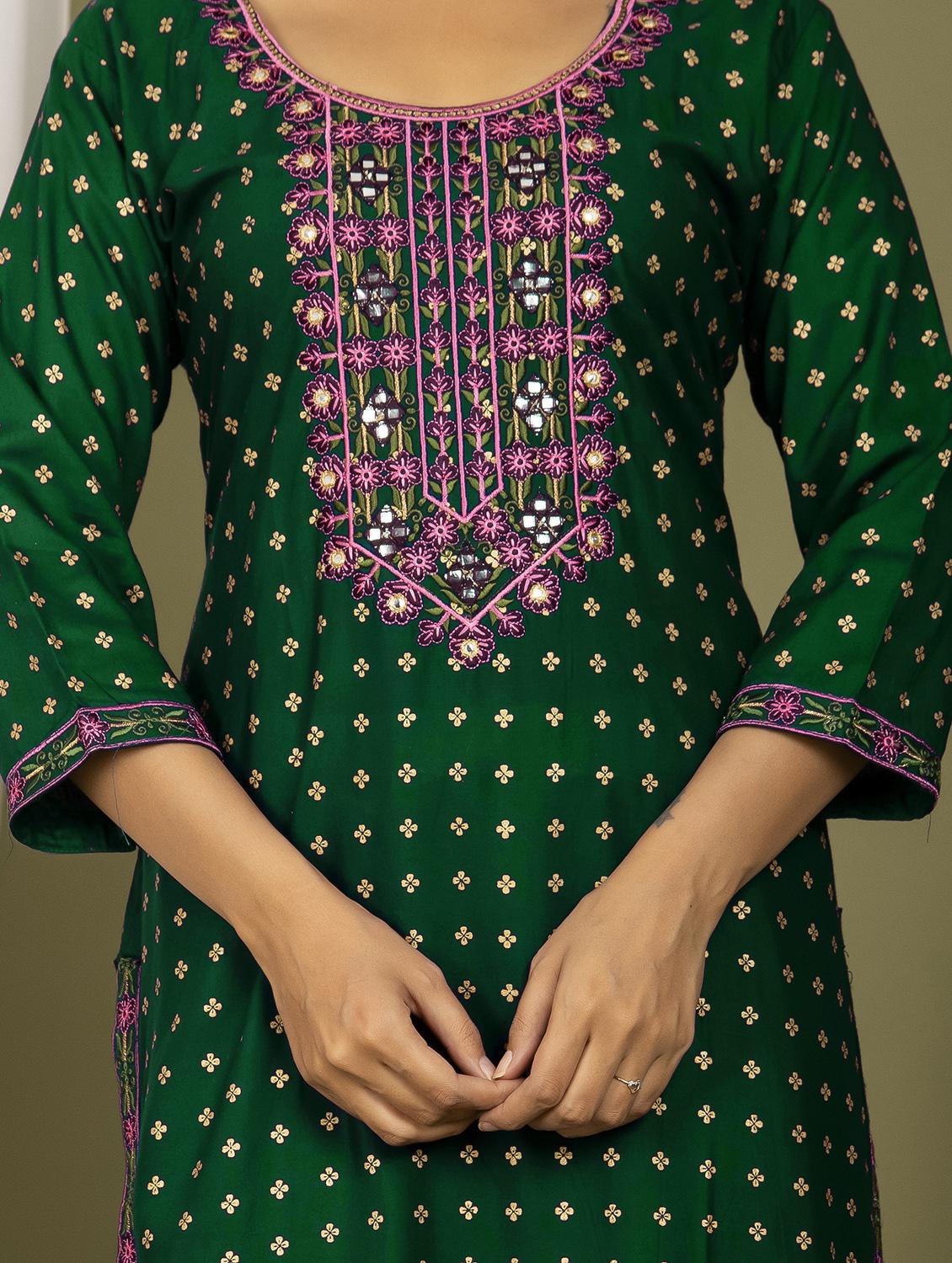 embroidered straight kurta - 20932738 - Standard Image - 4