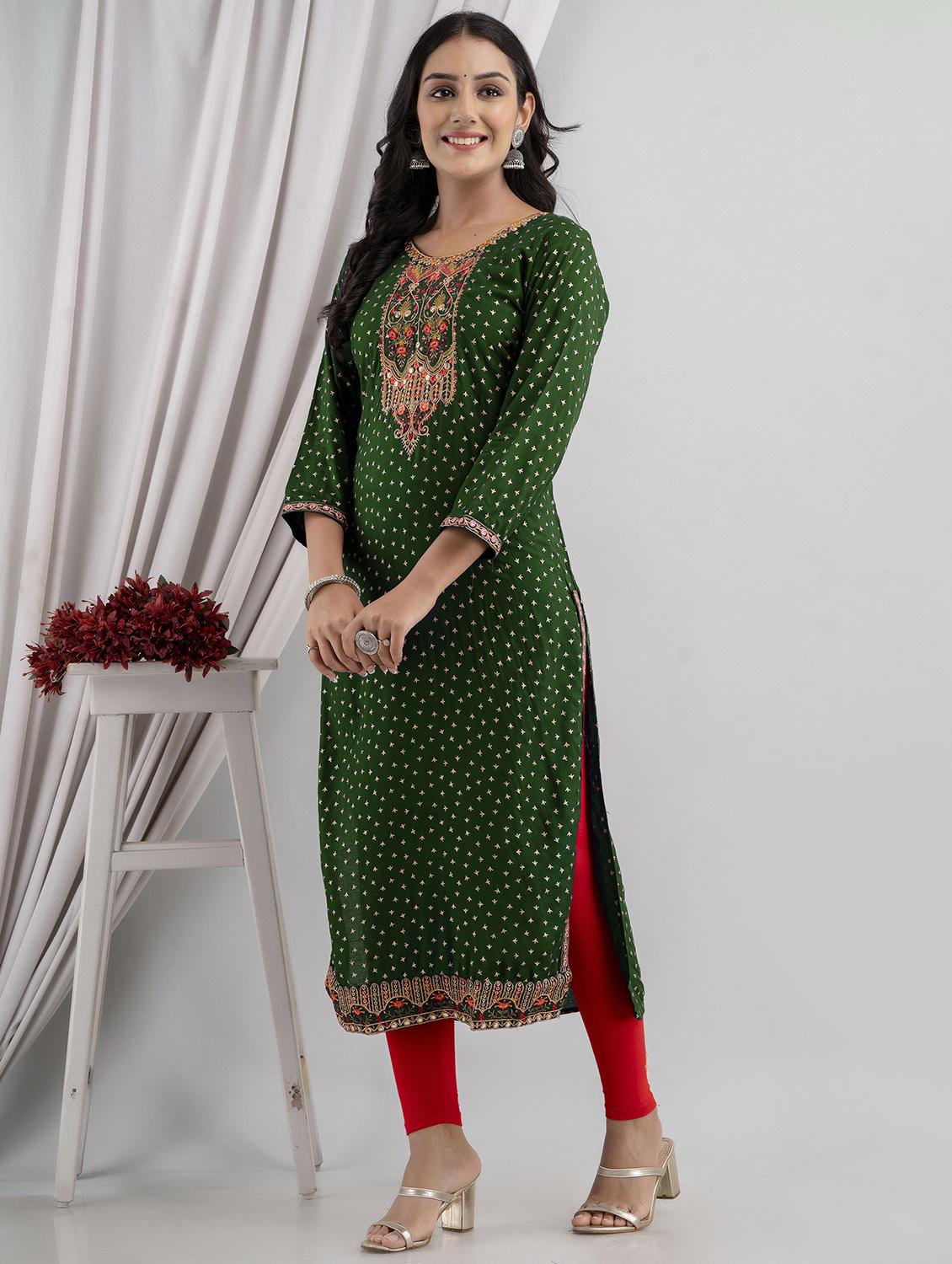 embroidered straight kurta - 20932742 - Standard Image - 1