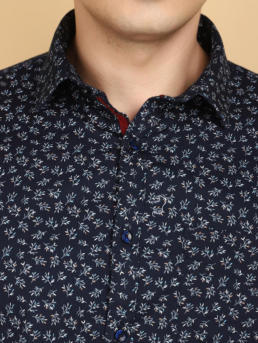 navy blue cotton casual shirt - 20934287 - Standard Image - 4