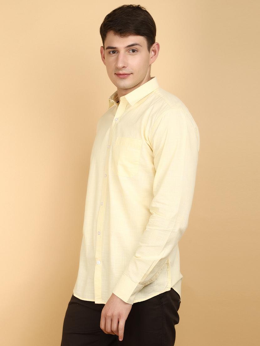 men solid cotton long sleeve casual shirt - 20934300 - Standard Image - 1
