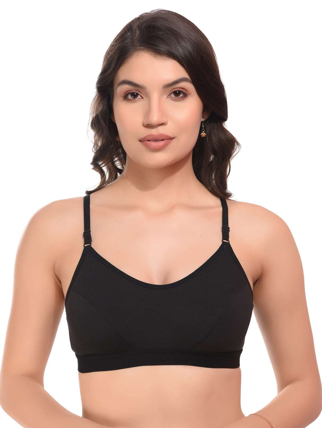 black cotton sports bra