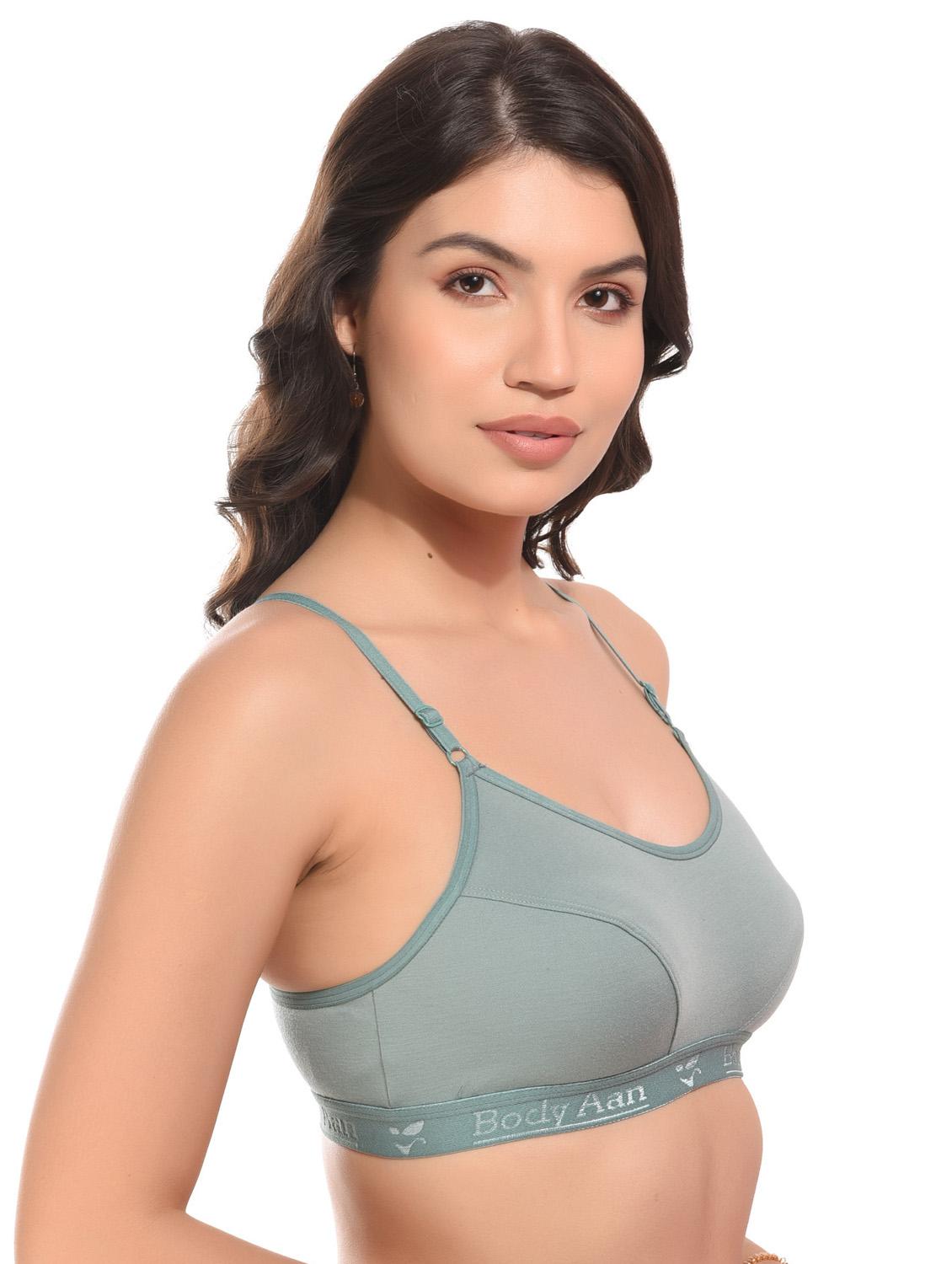 sea green cotton sports bra - 20938063 - Standard Image - 1