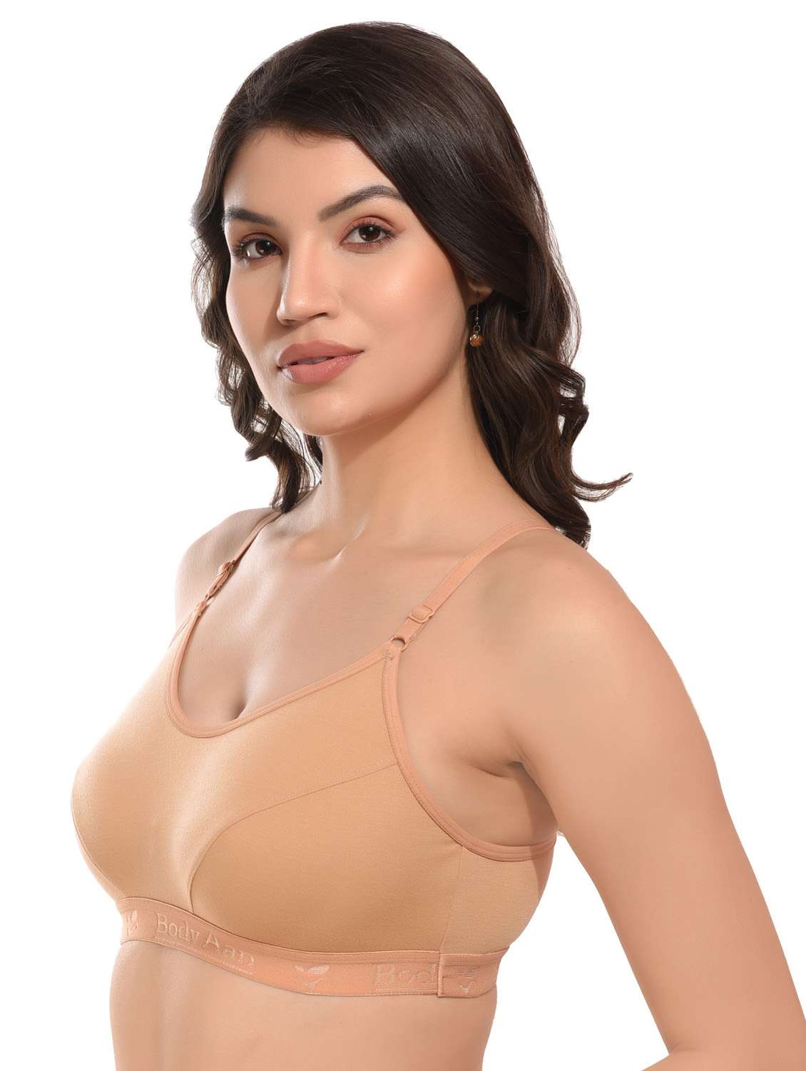 beige cotton sports bra