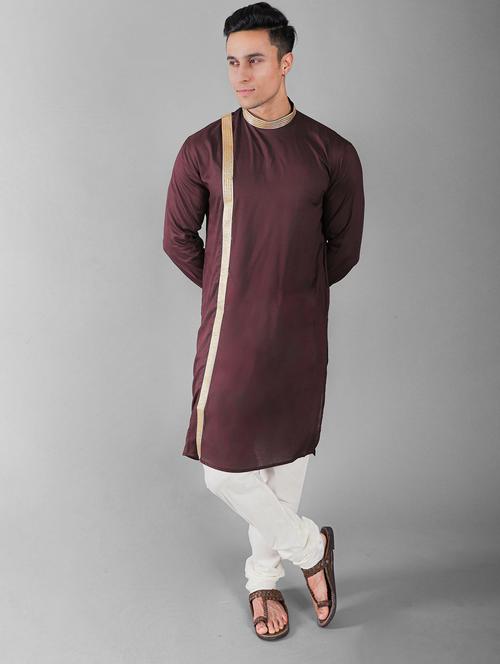 brown silk blend kurta churidar ethnic wear set - 20942877 -  Standard Image - 0