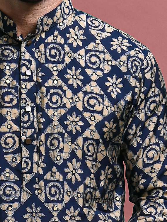 men long sleeve kurta churidar set - 20942881 -  Standard Image - 4