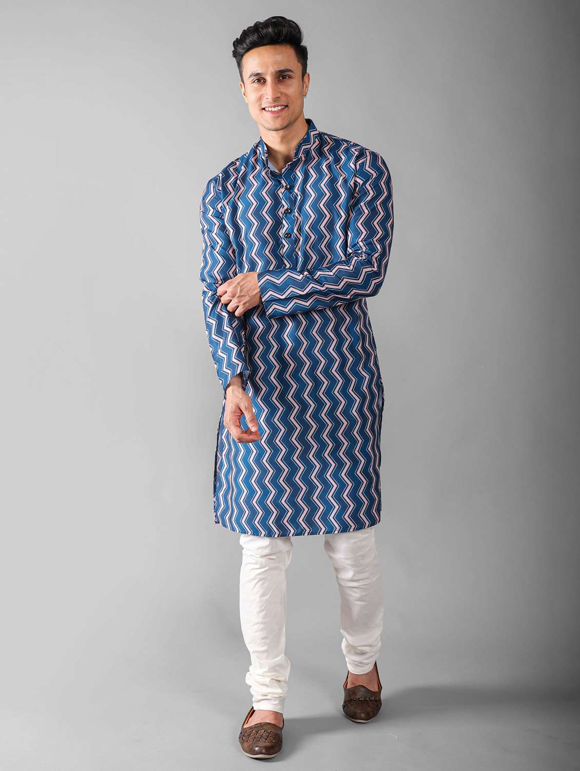 men long sleeve kurta churidar set